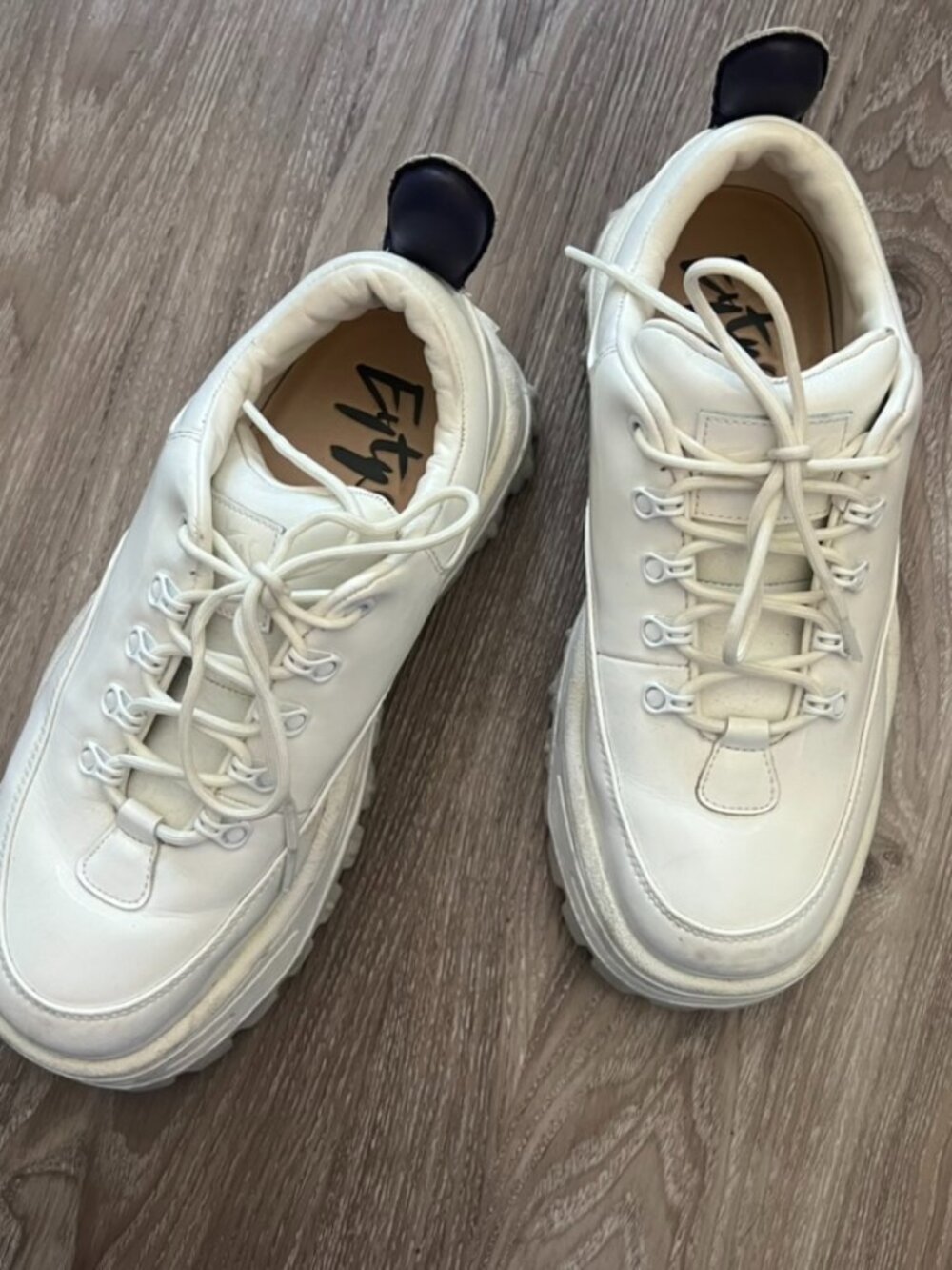 EYTYS Angel White Leather Chunky Platform Lug Sole Sneakers Size 43 US 10